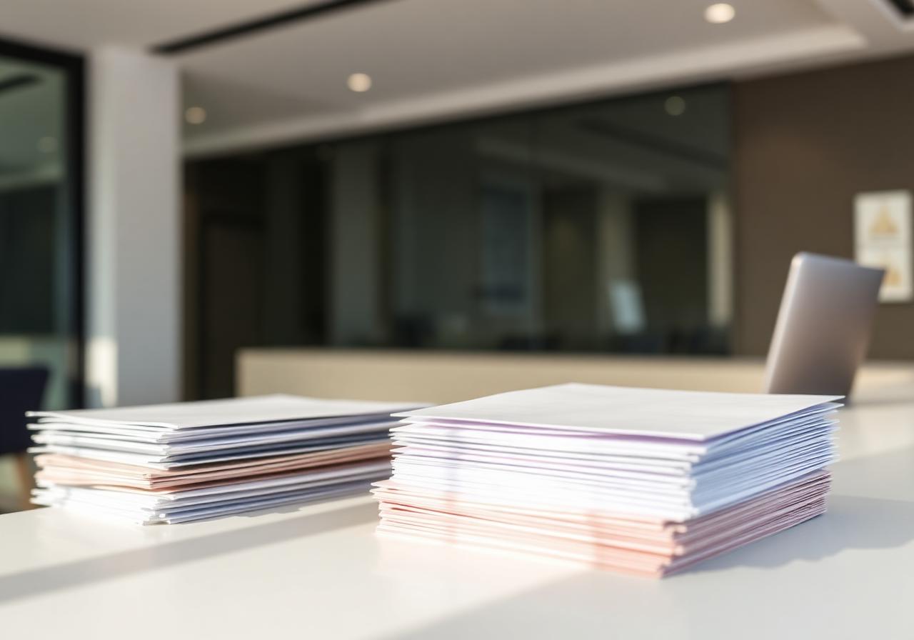 Business mail on a reception desk